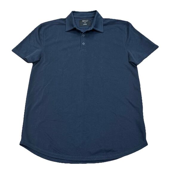 BYLT Polo Shirt Premium Basics Mens Medium Short Sleeve Navy Blue Golf Preppy - Picture 1 of 10